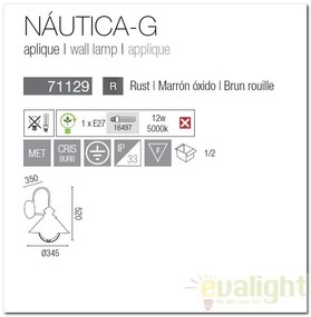 Aplica de perete exterior IP33 Nautica-G 71129