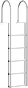 vidaXL Scară de doc cu 5 trepte Argintiu 45 ×11,5 ×190 cm Aluminiu