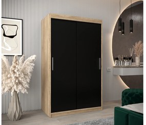 Dulap de haine 120 cm Toki (stejar sonoma + negru mat). 1064815