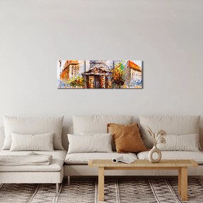 Tablou - Monument de oraș pictat (cu ceas) (90x30 cm)