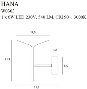 Aplica de perete LED design modern HANA W0303 MX