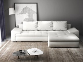 Colțar extensibil dumonde cu ladă de depozitare si sezut confortabil din spuma high-density, Leonardo Euphoria Ivory 260x185 cm II