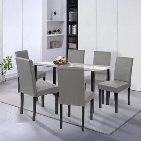 Set de masă Cadiz 6+1 negru-gri