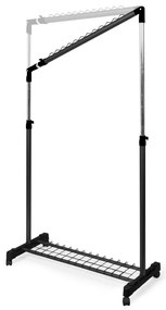 Suport pentru haine negru telescopic/cu roți din metal Under Stairs – Compactor