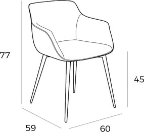 Scaun tapitat design italian Tomika AC-A116