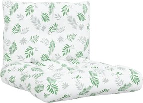 vidaXL Perne pentru paleți, 2 buc., model de frunze, țesătură oxford