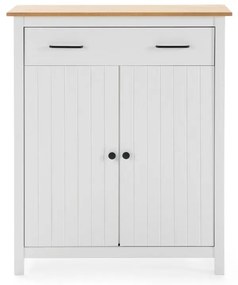 Comodă albă înaltă din lemn de pin 90x110 cm Miranda – Marckeric