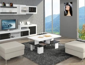 Masă de cafea Sudbury 2 (alb + Negru lucios). 780022