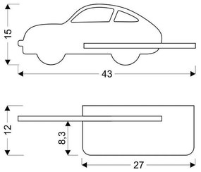 Corp de iluminat pentru copii albastru Car – Candellux Lighting