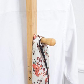 HOMCOM Cuier pe picior suport pentru haine, Vestiar din lemn cu 3 bare și 2 cârlige | Aosom Romania