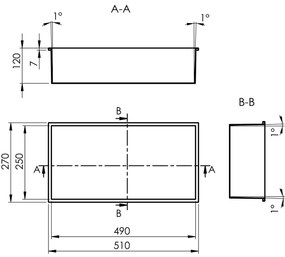 Raft încastrat POLYSAN 1301-53B Inserta 51 x 27cm, oțel inoxidabil, antracit