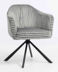 HR832 BAZĂ STEA Scaun Gri Teddy Cord cu Bază Neagră