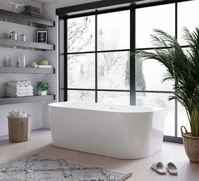 Cada acril freestanding Klara, Alb lucios,160x75x58 cm, 5002B