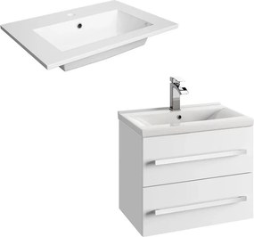 Set dulap baza suspendat Defra Granada alb cu lavoar compozit Flex 60