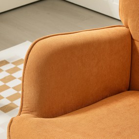 HOMCOM Fotoliu Accent cu Otoman, Fotoliu de Relaxare în Aspect de Catifea, Fotoliu cu Brate din Lemn, pentru Living, Maro | Aosom Romania