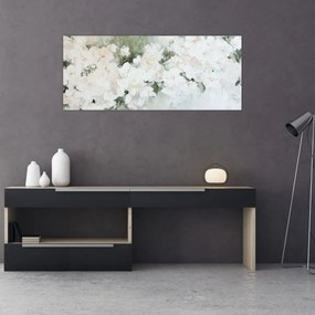 Tablou - Abstracție de Flori Albe (120x50 cm)