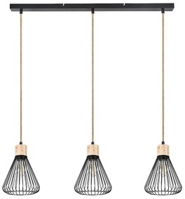 Lustra cu 3 pendule design industrial Farfalle negru