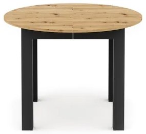 Masă extensibilă de dining WILY, stejar artisan/negru