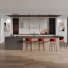 Sollux SL.2141 - Lustră suspendată PASTELO pe cablu 1xG9/8W/230V roșie