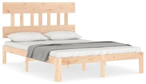 3193576 vidaXL Cadru de pat cu tăblie, 140x190 cm, lemn masiv