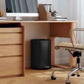 HOMCOM Coș de gunoi dreptunghiular cu pedală 20 L din metal, cu capac, găleată detașabilă, antiamprentă, negru | Aosom Romania