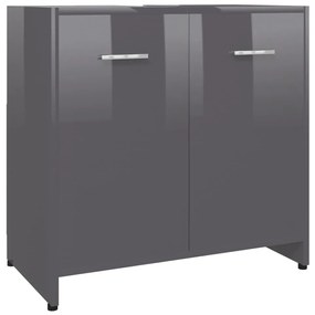 802578 vidaXL Dulap de baie, gri extralucios, 60 x 33 x 61 cm, PAL