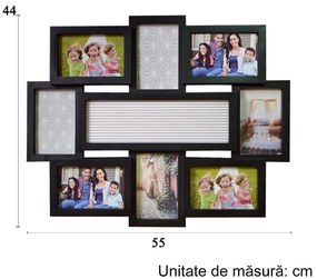Rama foto, 8 poze, Naimeed D4545N, Negru
