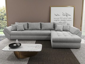 Colțar extensibil dumonde cu ladă de depozitare si sezut confortabil din spuma high-density, Loana XL Euphoria Dove II 335x185 cm