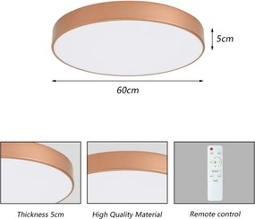 Brilagi - Lampă de tavan LED reglabilă POOL, 60 W / 230 V, Ø 60 cm, bronz, cu telecomandă