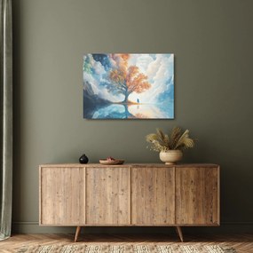 Tablou pe sticlă – Arborele vieții și al iubirii (70x50 cm)