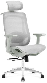 ErgoDynamic Icon-HG -Grey White-, scaun de birou, full mesh, sezut translatie 5 cm