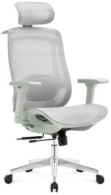 ErgoDynamic Icon-HG -Grey White-, scaun de birou, full mesh, sezut translatie 5 cm