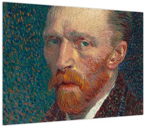 Tablou pe sticlă -  Vincent van Gogh, Self-Portrait, reproducere (70x50 cm)