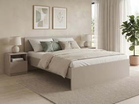 Pat ELISA 140 x 200 cm, casmir bej Saltele: Saltea Sommera 18 cm, Somiera pat: Cu lamele curbate