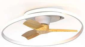 Lustra LED cu Ventilator si telecomanda OCEAN alb/lemn