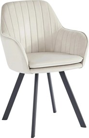 Scaun AURIL, stofa catifelata crem - Bluvel 30, 57x56x88 cm