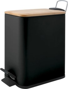 Coș de gunoi negru mat cu pedală din oțel 5 l Erik – Spirella