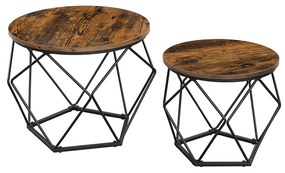 Set de măsuțe de cafea VERA, 50x40cm/40x36cm, maro/negru Vasagle
