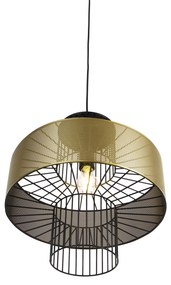 Lampă pendant de design aurie cu negru 40 cm - Tess