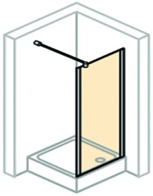 Paravan de dus walk-in Mediterraneo Foxy 90 x 200 cm easy clean crom