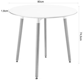 Reducere Masa rotunda alba pentru dining KAMI 80x80 cm II calitate.