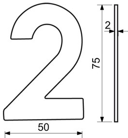 Număr casă 2", RN.75L, negru"