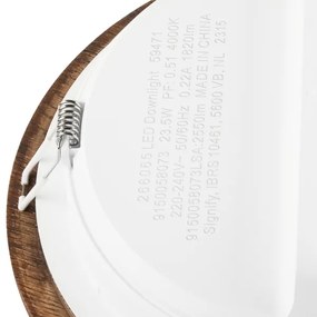 Corp de iluminat încastrat WOODY SPOT LED/23,5W/230V 4000K cireș ø 23,5 cm