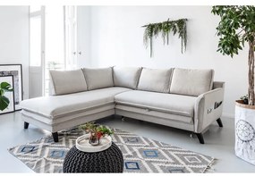 Colțar extensibil cu șezlong pe partea stângă Miuform Charming Charlie L, bej deschis