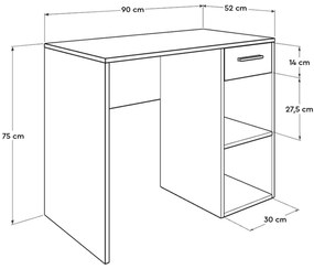 Masă PC Dolodu 2 (alb) . 1094921