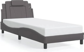 vidaXL Cadru de pat, Viana, fără saltea, gri, 80x200 cm, piele ecologică