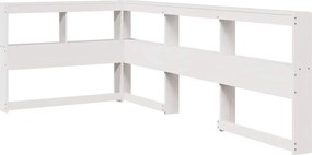 vidaXL Bibliotecă tăblie în formă de L, alb, 75 cm, lemn masiv de pin