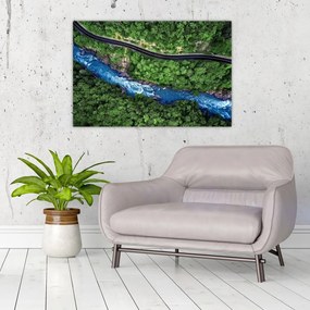 Tablou - Râu între munți, Caucaz, Rusia (90x60 cm)