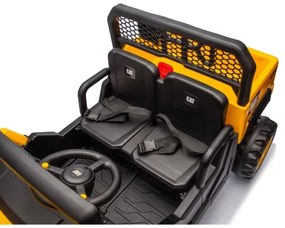 Mașinuță electrică CAT 60W/7500 mAh galben/negru + telecomandă