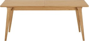 Masă de dining extensibilă cu aspect de lemn de stejar cu blat suplimentar 90x180 cm Darwin – House Nordic